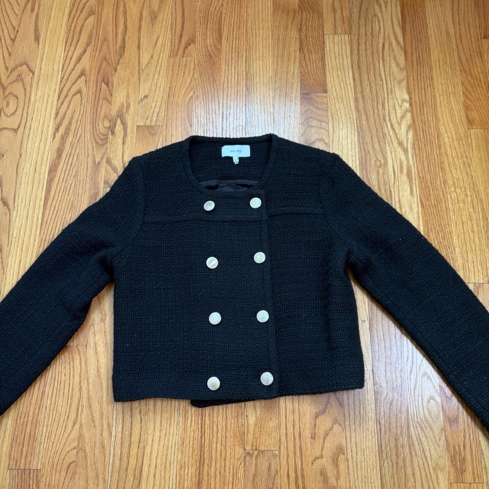 REISS Esmie Cropped Jacket Double Breasted Wool Blend Size 6 - Picture 8 of 13